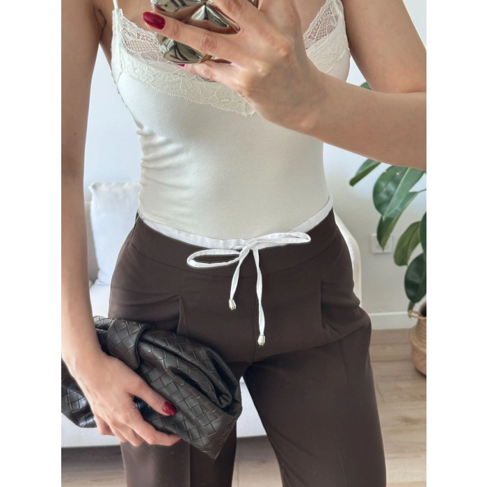 Çimalı Palazzo Pantolon - KAHVE