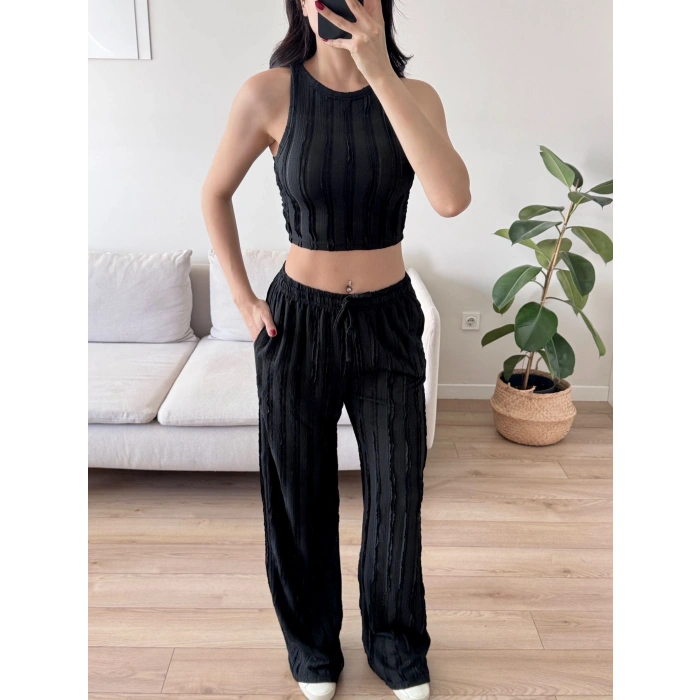 Halter Fitilli İkili Takım - SİYAH