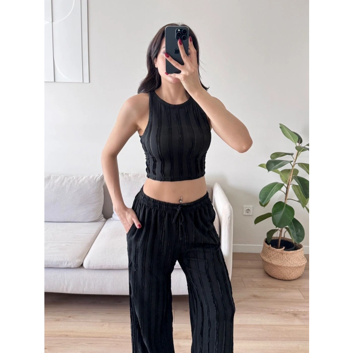 Halter Fitilli İkili Takım - SİYAH