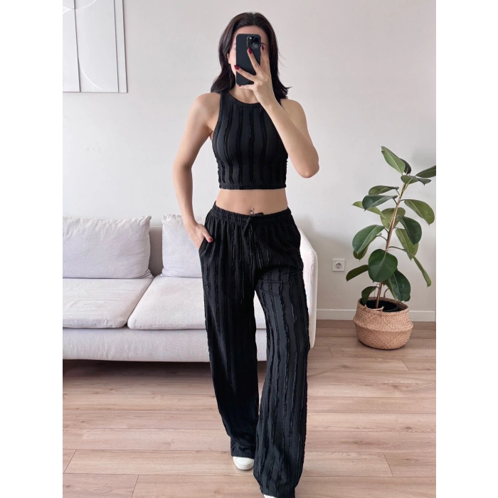 Halter Fitilli İkili Takım - SİYAH