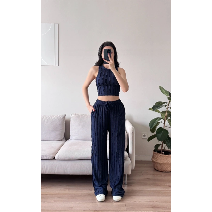 Halter Fitilli İkili Takım - LACİVERT