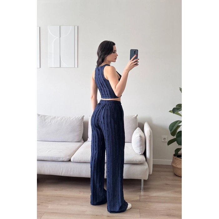 Halter Fitilli İkili Takım - LACİVERT