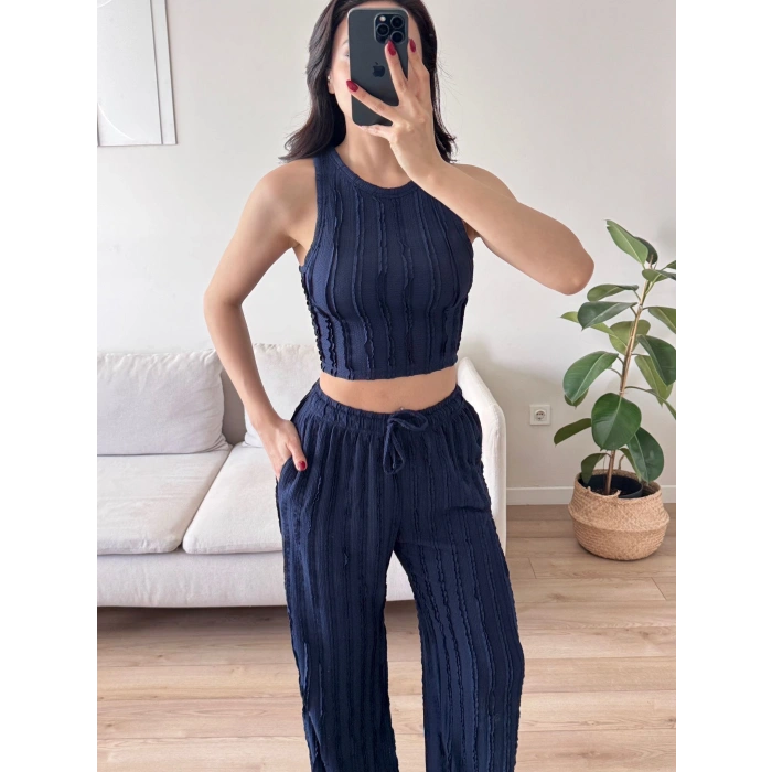 Halter Fitilli İkili Takım - LACİVERT