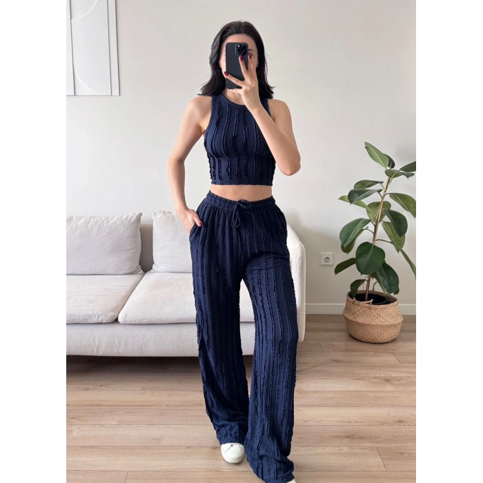 Halter Fitilli İkili Takım - LACİVERT