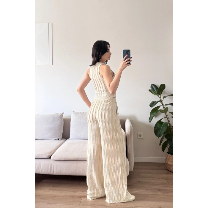 Halter Fitilli İkili Takım - BEJ