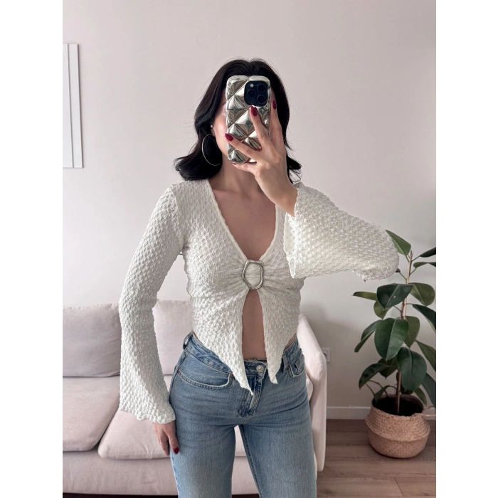 Kol İspanyol Aksesuar Crop - BEYAZ