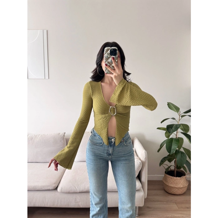 Kol İspanyol Aksesuar Crop - YEŞİL