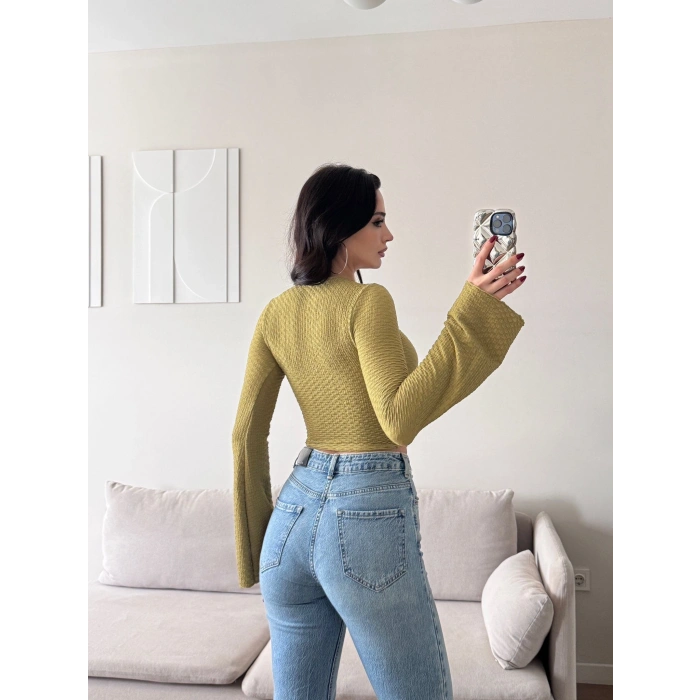 Kol İspanyol Aksesuar Crop - YEŞİL