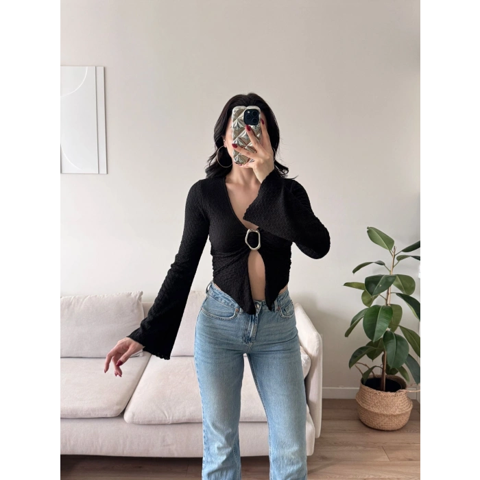 Kol İspanyol Aksesuar Crop - SİYAH