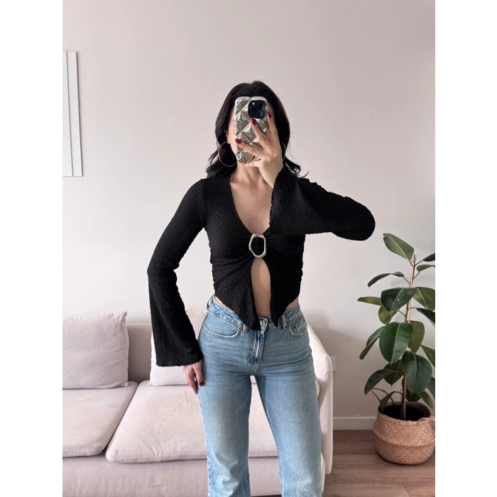 Kol İspanyol Aksesuar Crop - SİYAH