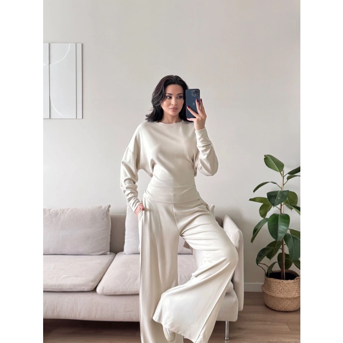 Bel Bağlamalı Modal Takım - BEJ