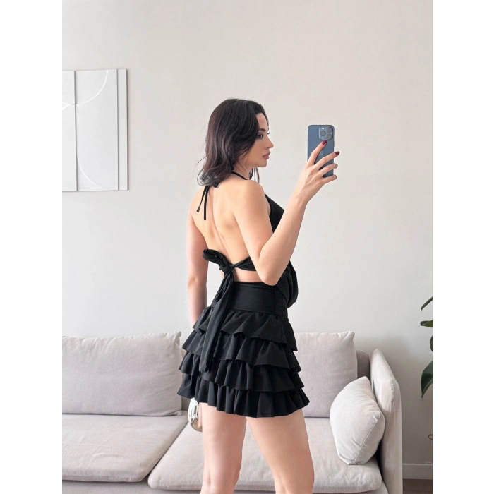 Fırfırlı Halka Takım - SİYAH