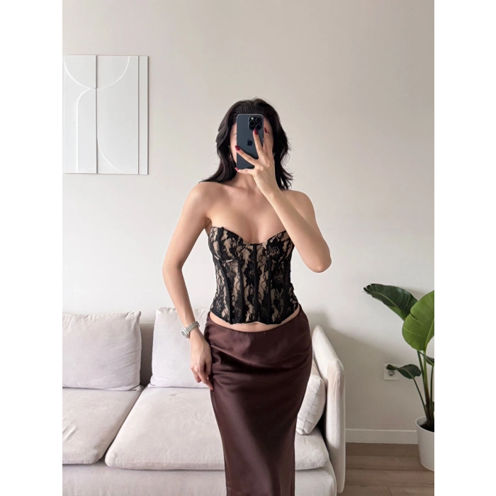 Amara Straplez Dantel Korse Büstiyer