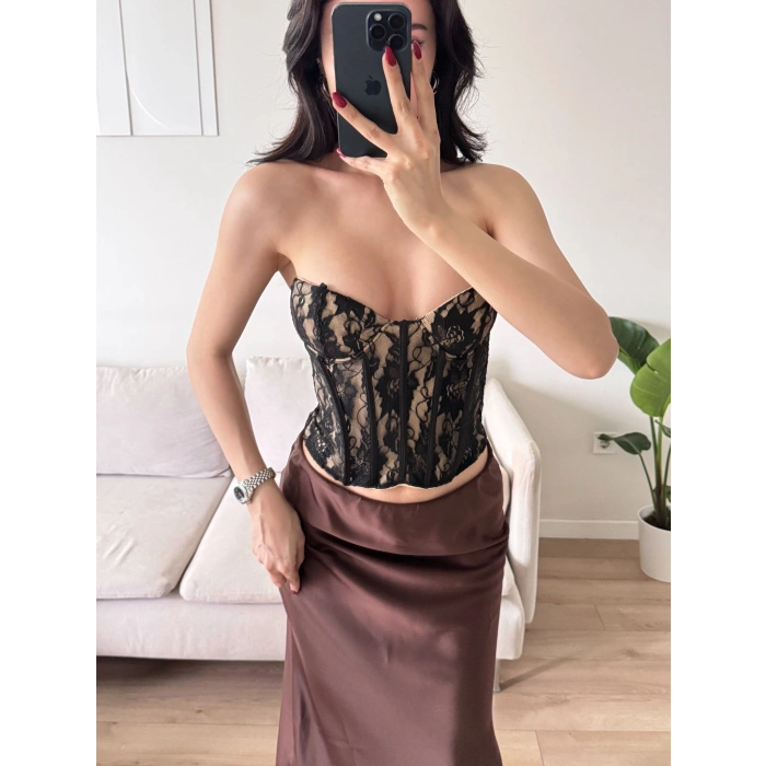 Amara Straplez Dantel Korse Büstiyer