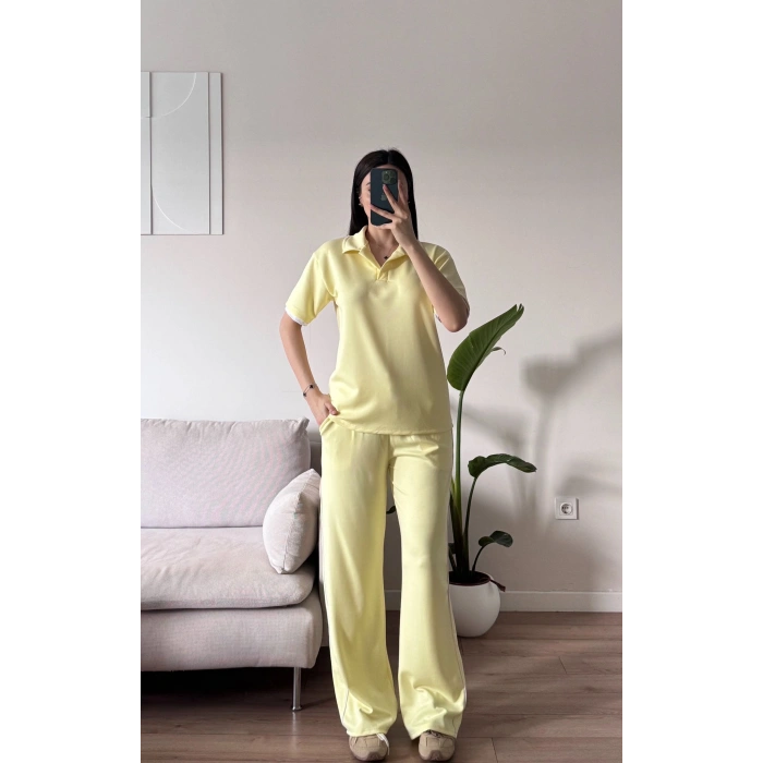 Biyeli Oys Kumaş Takım - SARI