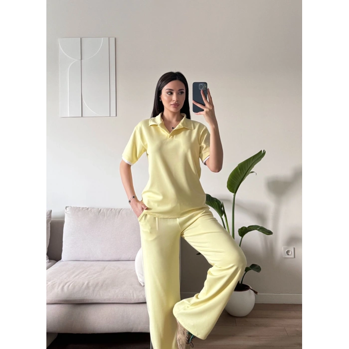 Biyeli Oys Kumaş Takım - SARI