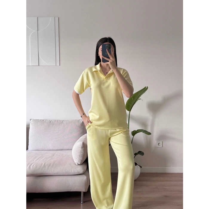 Biyeli Oys Kumaş Takım - SARI