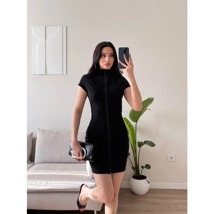 Agraflı Mini Elbise