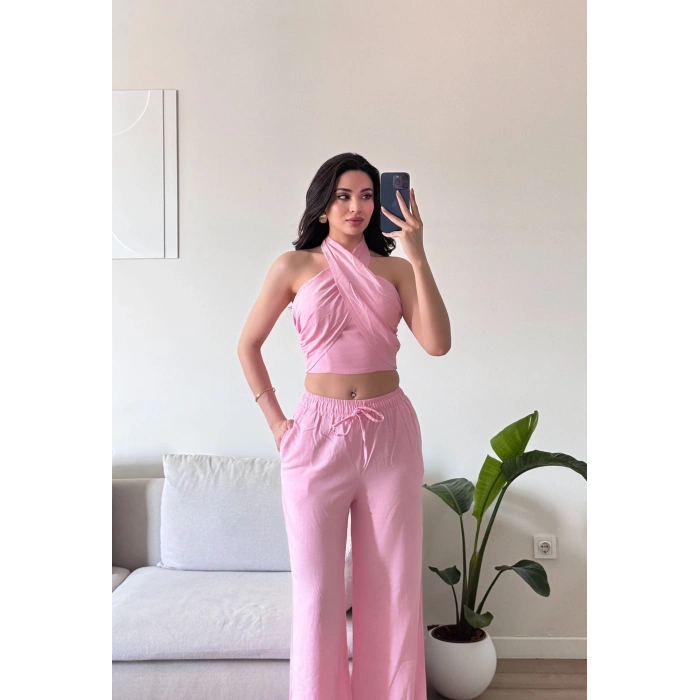 Keten Halter İkili Takım - PEMBE