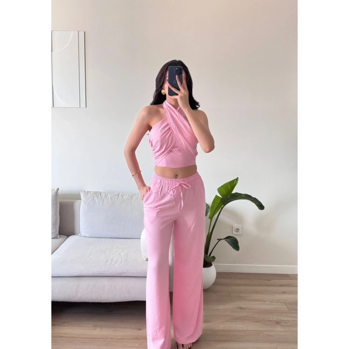 Keten Halter İkili Takım - PEMBE