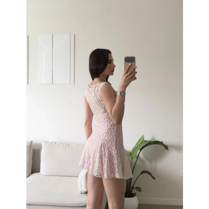 Mini Dantel Baskılı Elbise