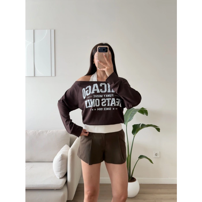 Chicago İki Parça Sweat - KAHVE