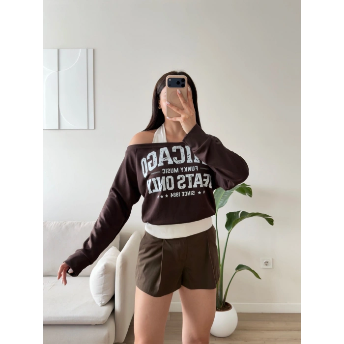 Chicago İki Parça Sweat - KAHVE