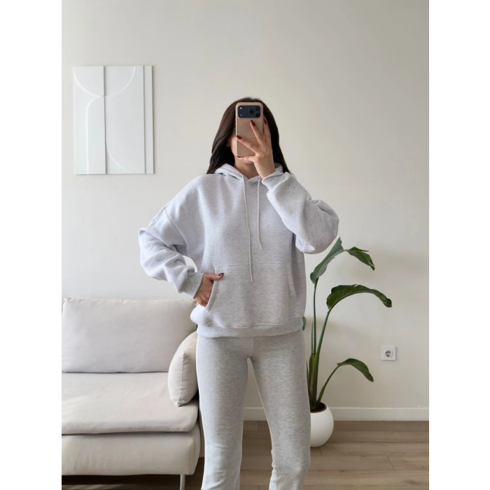 Angel Baskı Oversize Sweat - GRİ