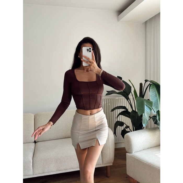 Ara Biyeli Crop - KAHVE