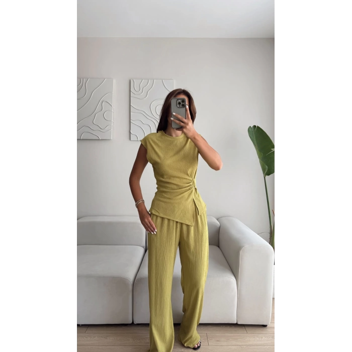 Asimetrik Tokalı İkili Takım - YAĞ YEŞİLİ