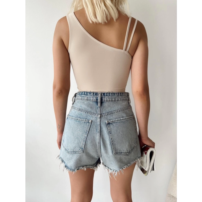 Askılı Omuz Detay Crop-BEJ