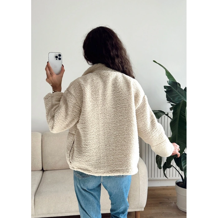 Astarlı Cozy Peluş Ceket - BEJ