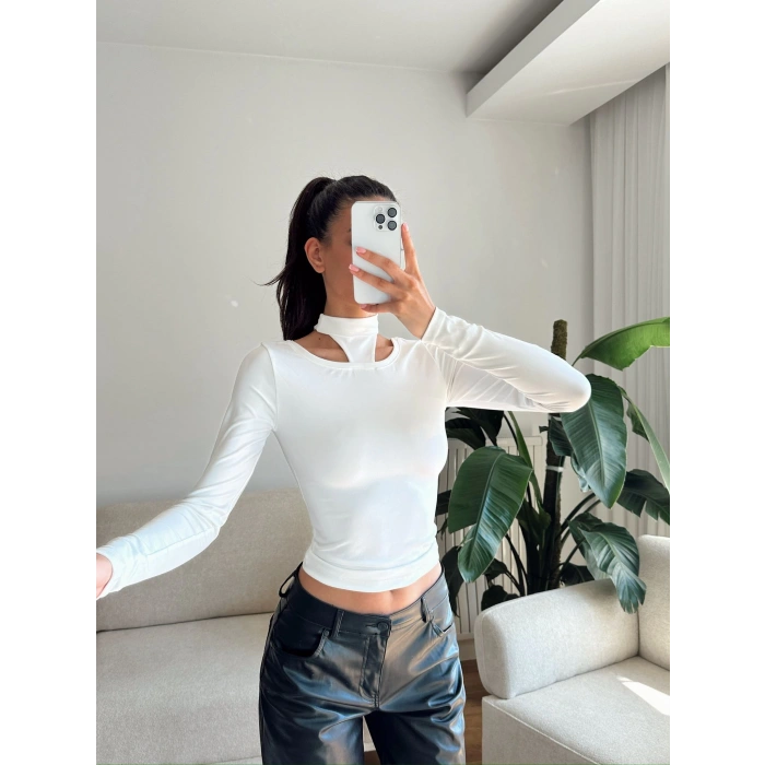Balıkçı Çift Damla Crop - BEYAZ
