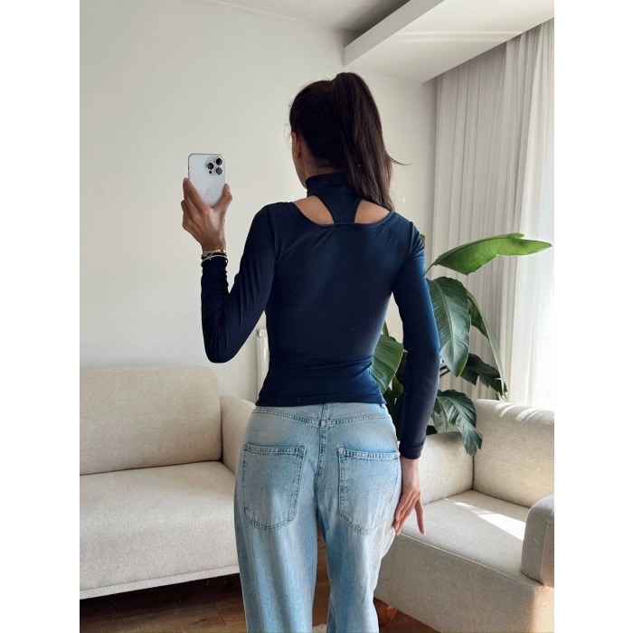 Balıkçı Çift Damla Crop - LACİVERT