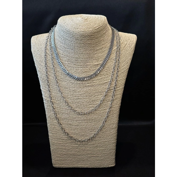 Balıksırtı Gümüş Kombin 3lü Set