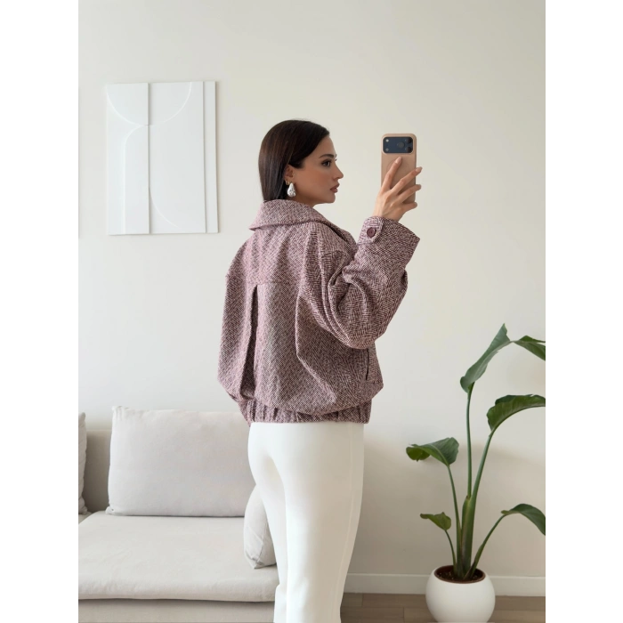 Balıksırtı Premium Bomber Ceket - BORDO