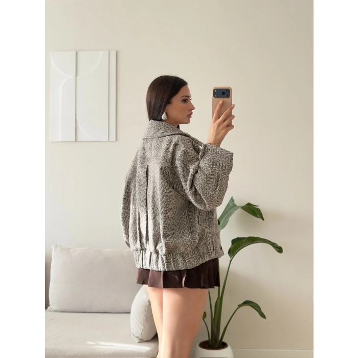 Balıksırtı Premium Bomber Ceket - FÜME