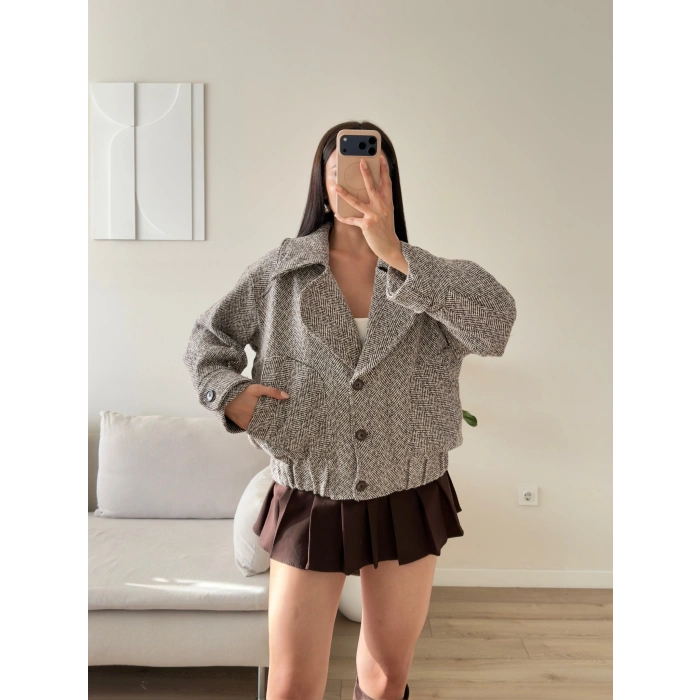 Balıksırtı Premium Bomber Ceket - FÜME