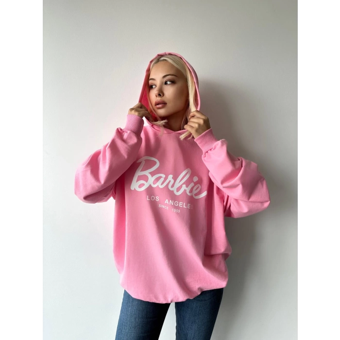 Barbie Los Angeles Unisex Oversize Sweatshirt-PEMBE