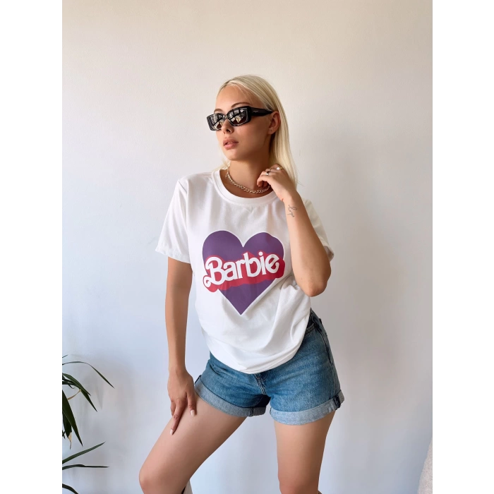 Barbie Oversize T-shirt-BEYAZ