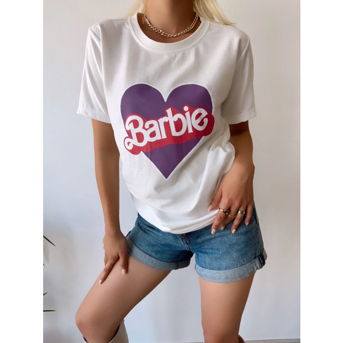 Barbie Oversize T-shirt-BEYAZ