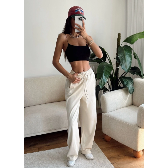 Barrel Fit Eşofman Altı - BEJ