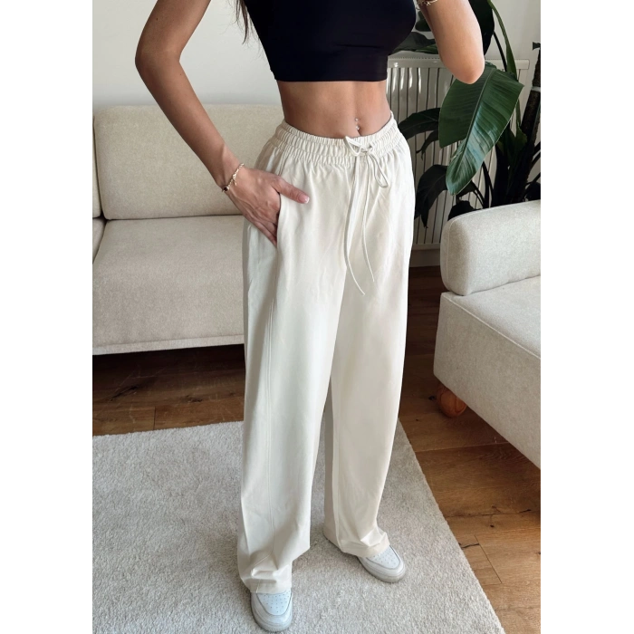 Barrel Fit Eşofman Altı - BEJ