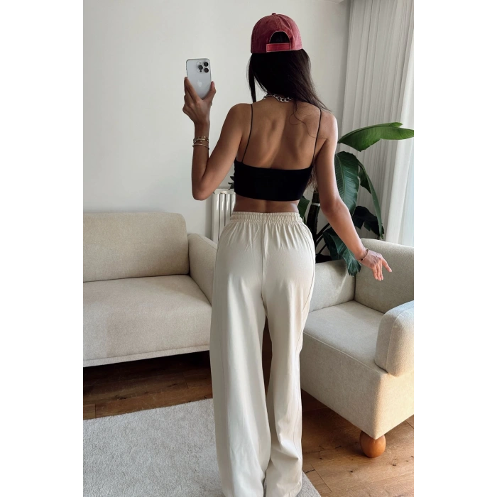 Barrel Fit Eşofman Altı - BEJ