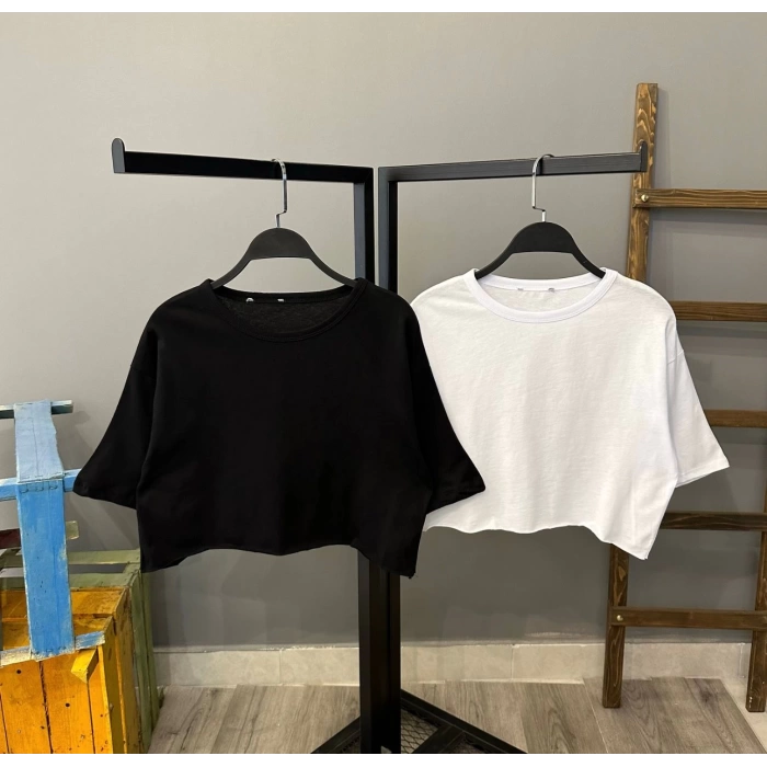 Basic Crop T-shirt-SİYAH