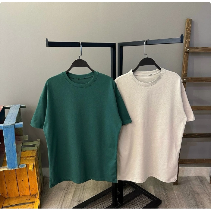 Basic Oversize T-shirt-YEŞİL