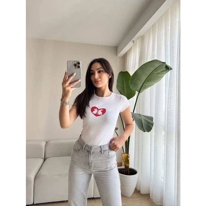 Baskılı Crop T-shirt