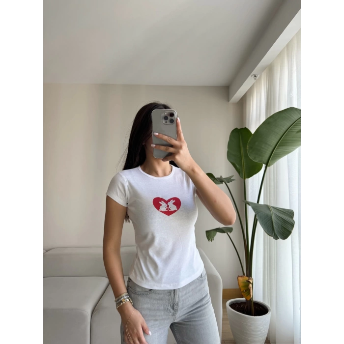 Baskılı Crop T-shirt