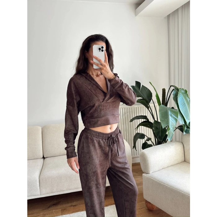Batik Modal İkili Takım - KAHVE