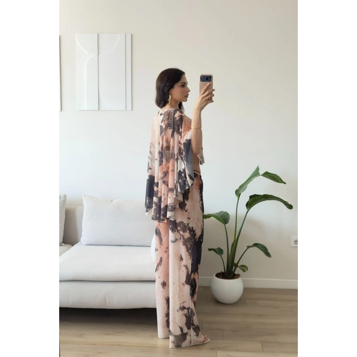 Batik Yıkamalı Pareo Takım - SİYAH